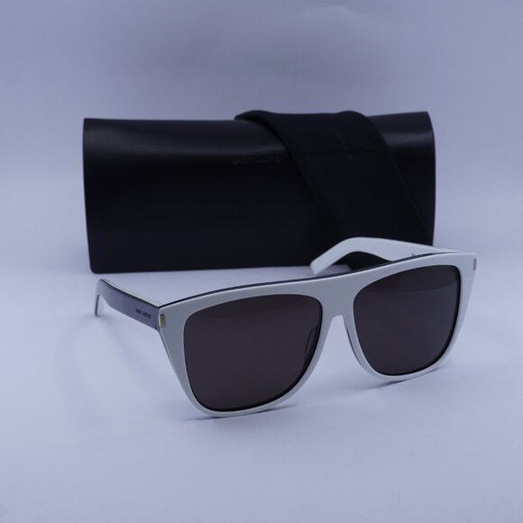 Saint Laurent SL1 020 Square Sunglasses - White/Black/Grey main image 7
